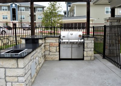 Outdoor patio and barbecue station